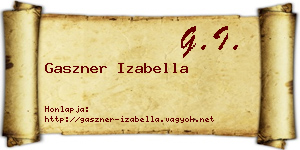Gaszner Izabella névjegykártya